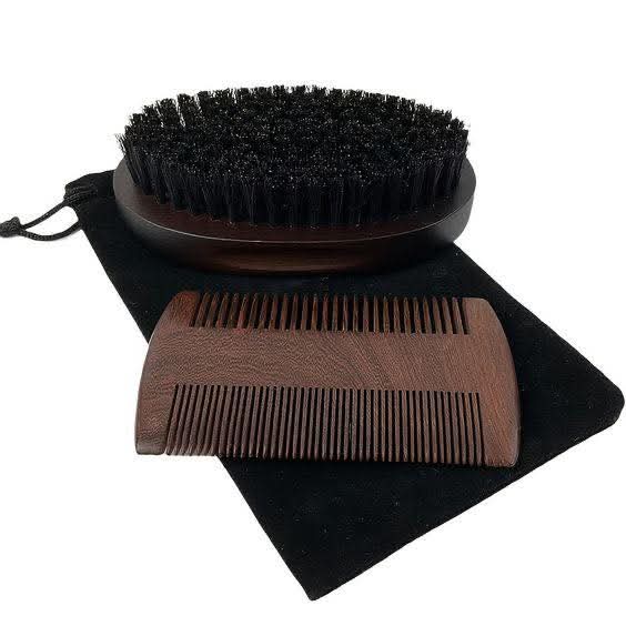 Beard comb and brush set